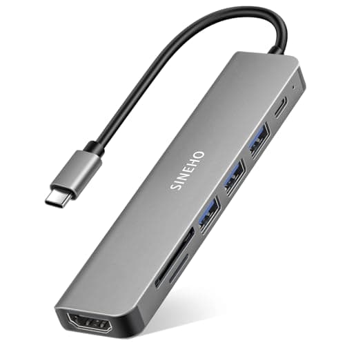 SINEHO 7-in-1 USB C Hub, USB C Adapter with HDMI 4K, 100W PD, 3 USB-A Data Ports, SD/TF Card Reader - Compatible with MacBook, Dell XPS, Surface Pro and More - Image 3