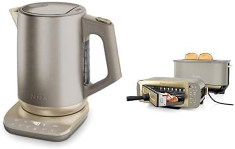 Ninja Perfect Temperature Kettle, Quick Boil, KT201EUSTGD + Ninja Foodi 3-in-1, Toaster, Grill and Panini Press, 7 Cooking Functions, Includes Panini Press, ST202EUSTGD - Image 1