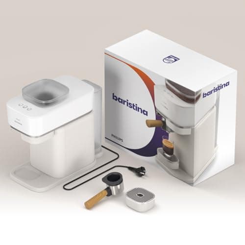 Philips Baristina Espresso Machine, Real Espresso, Made Easy, Compact, 16 Bar Pressure, Built-in Grinder, White Machine with Ash Wood Filter Holder (BAR302/20) - Image 5