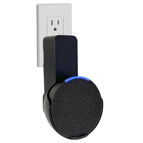 Sintron Wall Mount for Echo Pop and Google Nest, Smart Socket Holder with Built-in Cable Management, Space Saving No Bulky Cables, for Living Room, Bedroom, Kitchen (Black) - Image 2