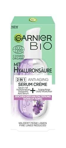 Garnier Bio 2 en 1 Sérum Crème Anti-âge Soin du Visage Anti-Âge avec Lavande Bio et Acide Hyaluronique Cosmétique Naturel pour Tous Les Types de Peau 1 x 50 ml - Image 2