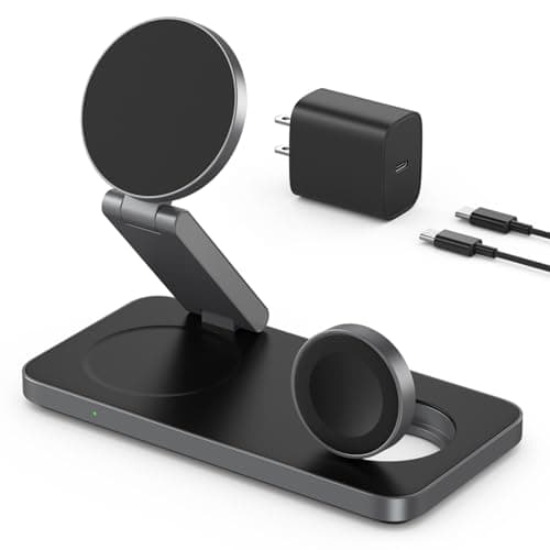 EXW Charging Station for iPhone 17 16 15 14 13 12 Pro/Max/Plus, Apple Watch 9 8 SE 7 6 5 4 3 2, Airpods 2/3/Pro, Charging Dock, Fast Wireless Charger (All Black) - Image 5