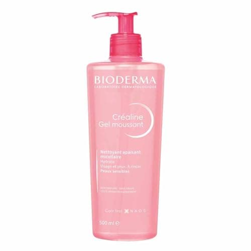 BIODERMA Créaline gel moussant - Nettoyant micellaire sans savon - Démaquille visage et yeux en douceur - Peaux sensibles - Flacon pompe 500 ml - Image 3