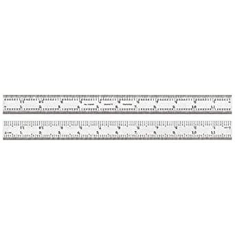 Starrett C303SR-12 Semi Flexible Steel Ruler with Thumb Graduations, 3R Style Graduations, 12" Length, 1" Width, 1/40" Thickness
