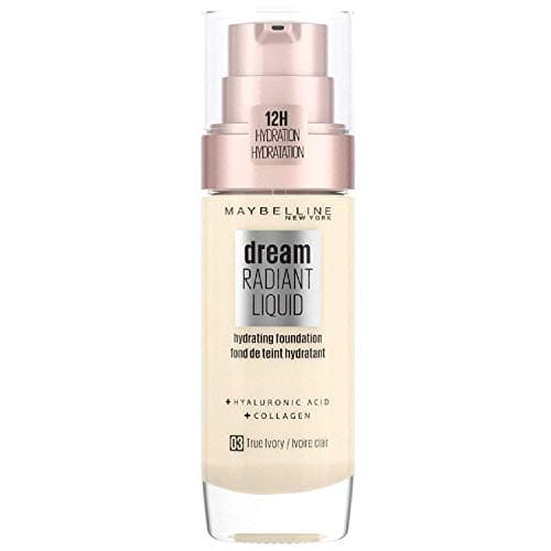 Maybelline Foundation Hydrating Liquid Dream Radiant Foundation with Hyaluronic Acid and Collagen - Light and Medium Coverage Up to 12 Hours of Hydration, 03 True Ivory - Image 2