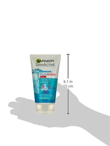 GARNIER Pure Active - Nettoyant 3-En-1 Argile - Nettoyant, Exfoliant & Masque - Anti-Imperfections & Anti-Marques - Niacinamide & Argile - Vegan & Cruelty Free - Peaux Mixtes à Grasses - 150 ml - Image 4