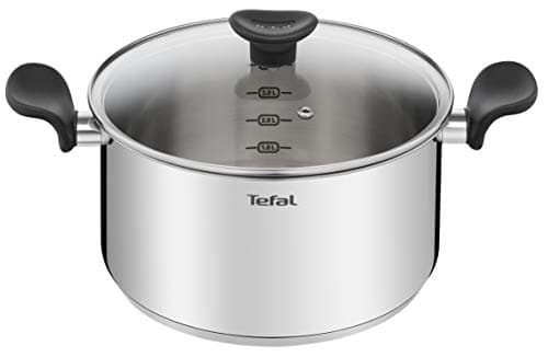 Tefal Primary E3084604 Cooking Pot 24 cm (5 L) + Glass Lid, Induction, High Quality Stainless Steel, 10-Year Warranty, Recipe Book - Image 3