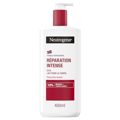 Neutrogena – Lait pour le corps Réparation Intense Cica (flacon-pompe de 400 ml) – Lait corps non gras pour peaux très sèches – Lait hydratant avec glycérine et Centella asiatica - Image 2