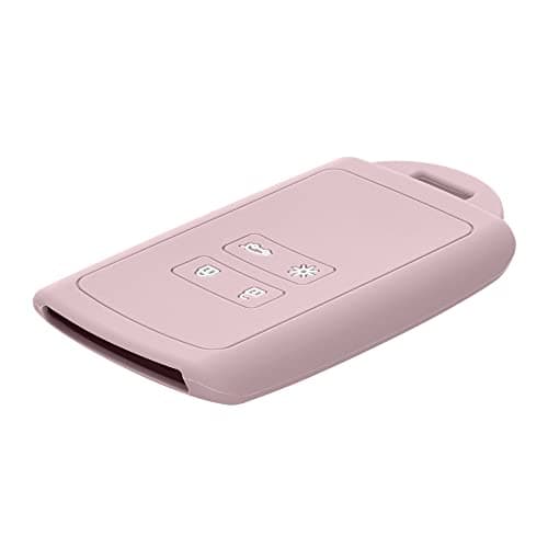kwmobile Car Key Accessory Compatible with Renault Smart Key 4-Button (Keyless Go Only) – Soft Silicone Case with Key Fob Cap – Matte Antique Pink - Image 6