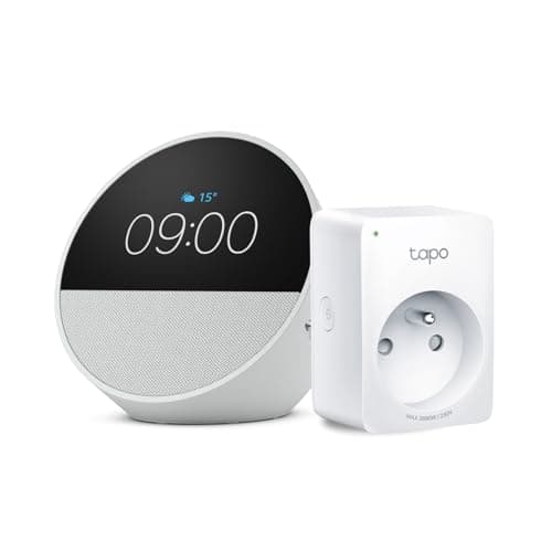 Echo Spot | Blanc + Tapo Matter Prise Connectée, Fonctionne avec Alexa - Kit de démarrage Maison connectée - Image 2