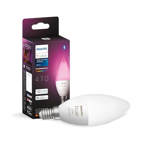 Philips Hue White & Color Ambiance Smart LED Candle Bulb E14 Bluetooth Compatible with Alexa, Google Assistant and Apple Homekit - Image 2