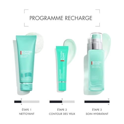 Biotherm Men's Aquapower Routine Hydration Set, Advanced Gel 75 ml & 20 ml + Face Wash 40 ml, Ultra-Moisturising and Fortifying Face Gel, Normal to Combination Skin, Non-Sticky Texture - Image 8