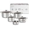 Le Creuset 966053000000000 5-Piece Stainless Steel Kitchen Set, 3 Casserole Dishes (18/20/24 cm), 1 Casserole Dish (26 cm), 1 Saucepan (28 cm), - Image 3