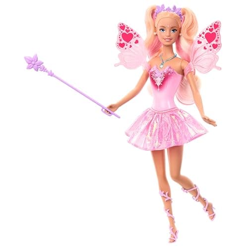 Barbie Barbie Fairy Doll with Magic Wand and Fashion Accessories, Wings and Outfit with Colour Changing Function, JCP76 - Image 2