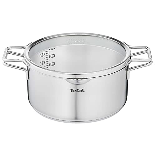 Tefal Nordica H8524635 Stewing Pot 24 cm (5 L) Stainless Steel with Glass Lid, Heat Distribution Base, Pouring Spout, Easy Draining, Suitable for All Heat Sources Including Induction - Image 3