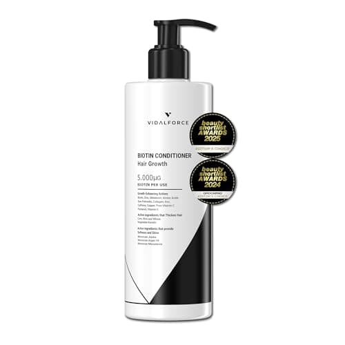 Après-shampooing à la Biotine pour les Cheveux, Collagène, Huile d'Argan, Huile de Jojoba et Huile de Macadamia avec 18 Vitamines pour les Cheveux I Prévient et aide à réduire la chute XXL 400 ml - Image 2