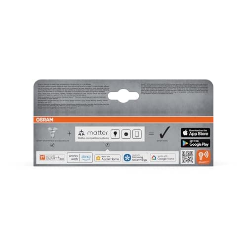 Osram SMART+ Spot LED RGB PAR15 (lot de 5, GU10, 5W) – RGB + blanc chaud à froid – contrôle intelligent – Matter via Wi-Fi – Alexa, Google, Apple - Image 9
