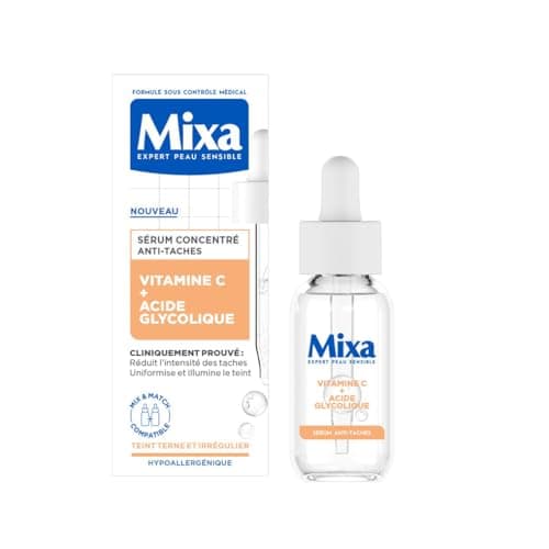 Mixa - Sérum Concentré Anti-Taches - Pour les Teints Ternes - Enrichi en Vitamine C et Acide Glycolique - 30 ml - Image 2