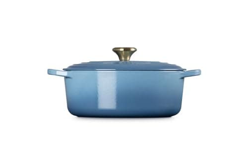 Le Creuset Chambray, 21178274344441 Signature Enamelled Cast Iron Casserole Dish with Lid, Ø 27 cm, Oval, 4.1 L, 4.4 kg, Chambray, 21178274344441 - Image 4