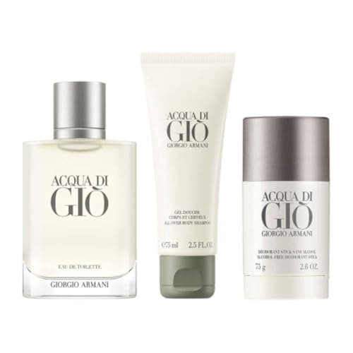 Giorgio Armani Acqua Di Gio Coffret cadeau pour homme avec eau de toilette 100 ml, déodorant en stick 75 g et shampoing douche 75 ml - Image 4