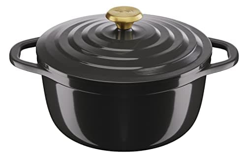 Tefal Air E2554604 Round Casserole Dish 24 cm, Capacity 4.7 L, Cast Aluminium, Safe Ceramic Coating, Condensing Lid, Oven and Induction Friendly, Grey - Image 2
