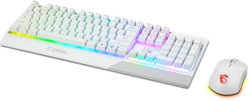 MSI Vigor GK30 Combo White FR Keyboard + Gaming Mouse - Full Size AZERTY Keyboard and Clutch Mouse GM11, Wired, RGB Mystic Light, White - Image 4