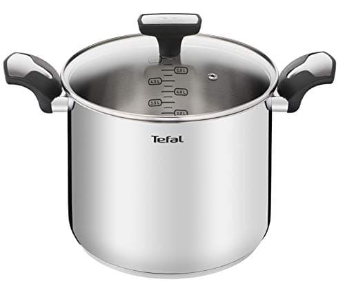 Tefal Emotion E3016104 High Stock Pot 22 cm, 6 L, Stainless Steel, 10 Year Warranty, Thick Base for Even Heat Distribution, Elegant Design, Sturdy Handles, Glass Lid, Induction - Image 2