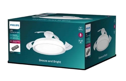 Philips - Bliss Ceiling Fan with LED Light (28W) and Control, DC Motor (Energy Saving), 35W, Warm White Light (3000-5500K), Diameter 510mm, White - Image 4