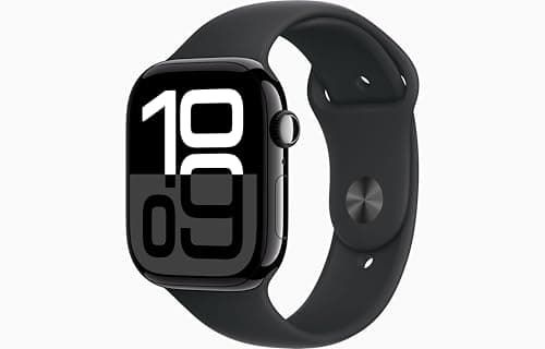 Apple Watch Series 10 [GPS, 46mm] - Jet Black Aluminum Case with Black Sport Strap, M/L (Refurbished) - Image 2