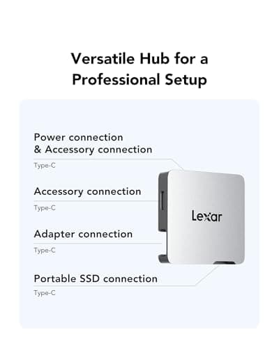 Lexar Professional Go Portable SSD with HUB 2TB, Ultra-Compact, Supports Apple ProRes, Up to 1050MB/s Read and 1000MB/s Write, USB 3.2 Gen 2, IP65, for iPhone 15/16 Pro, Silver - Image 7