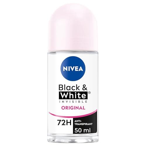 NIVEA Déodorant Bille Black & White Invisible (1 x 50ml), déodorant femme anti-traces blanches et jaunes, anti-transpirant anti odeur & humidité, protection efficace 72 h, sans alcool - Image 2