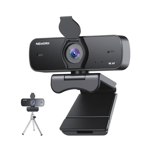 4K Webcam for PC, 4K UHD 1/2.55" Sony Sensor, Auto Focus, Privacy Cover and Tripod, Dual Microphone with Noise Cancellation, 77° FOV Plug&Play, Webcam for Streaming - Image 2