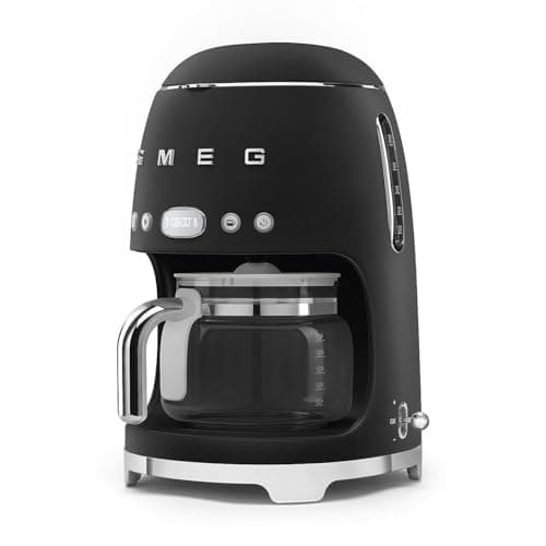 Smeg, DCF02BLMEU Filter Coffee Maker, Aroma and Autostart Function, Glass Jug Up to 12 Cups, 2 Levels of Intensity, Keep Warm Mode, 1050 W, Matte Black - Image 4