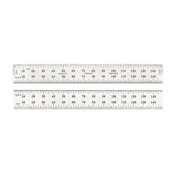 Starrett C637e-150 Spring Hardened steel ruler with millimeter graduations and end graduations