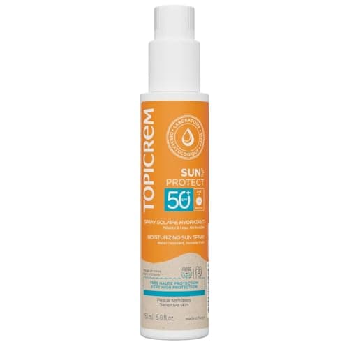 Topicrem - Sun Protect, Spray Solaire Hydratant Visage et Corps SPF50+ - Fluide Solaire Très Haute Protection, Hydrate 8h - Soin Peaux Sensibles, Dès 3 Ans - Parfum Ensoleillé - 150 ml - Image 2