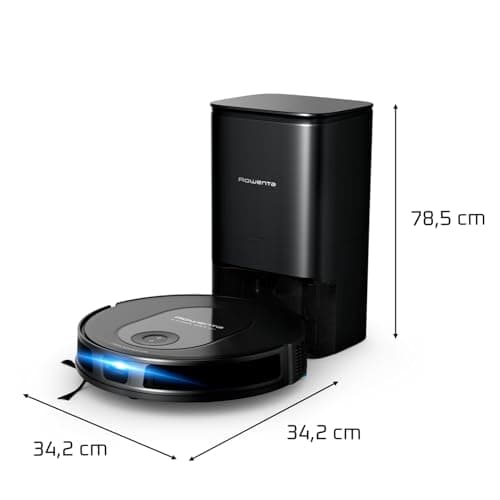Rowenta X-Plorer Series 65+ Robot Vacuum Cleaner, Laser Technology, Automatic Dump Station, Ultra Slim Design RR8L85WH, Black - Image 3