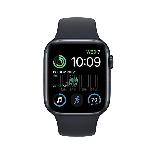 Apple Watch SE (2. Generation) (GPS, 44 mm) Smartwatch - Aluminiumgehäuse Mitternacht, Sportarmband Mitternacht - Regular (Refurbished) - Image 3