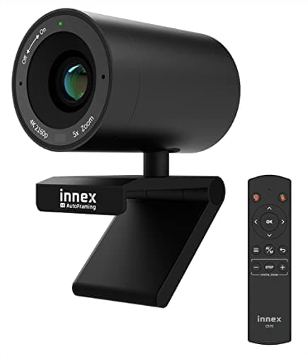 Innex C570 120 Degree Wide Angle 4K Webcam with AI Tracking, AI Auto Framing, ePTZ, Webcam with Micro, 5X Digital Zoom, Remote Control, Conference Camera for Zoom, Microsoft Teams - Image 2