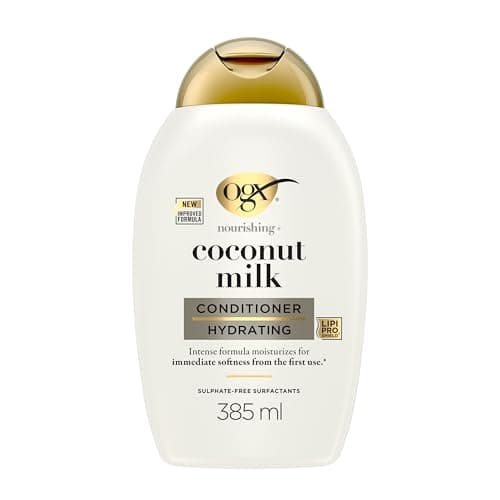OGX | Après-Shampooing Nourrissant + Lait de Coco (flacon de 385 ml) – Après-shampooing hydratant pour des cheveux renforcer – Soin cheveux pour tous types de cheveux au parfum irrésistible - Image 3