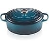 Le Creuset Signature Enamelled Cast Iron Casserole Dish with Lid, 29 cm, Oval, 4.7 L, 4.7 kg, Deep Teal, 21178296422430 - Image 3