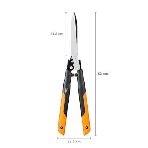 Fiskars Hedge shear, Rack system PowerGear X, Non-Stick coating, Steel blades, Length: 63 cm, Black/Orange, HSX92, 1023631 - Image 3