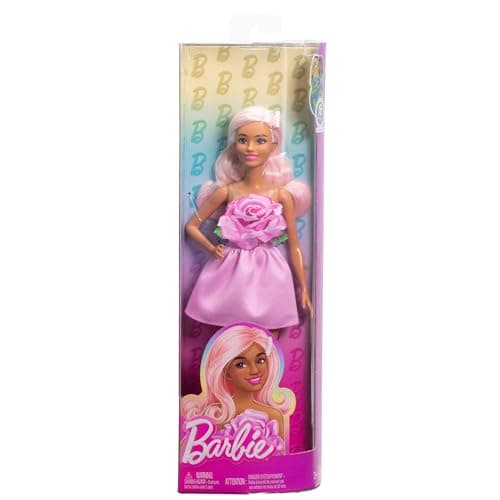 Barbie Barbie Fashionistas Pink Strapless Dress Doll with Pastel Pink Hair, Barrette and Shoes with Heels and Pink Straps,HYT94 - Image 7