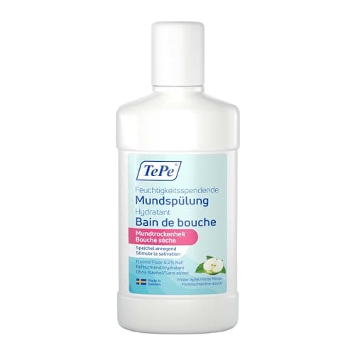 Bain de bouche hydratant TePe bouche sèche, bain de bouche doux fluoré au parfum de menthe douce pour soulager la sensation de bouche sèche - Image 3