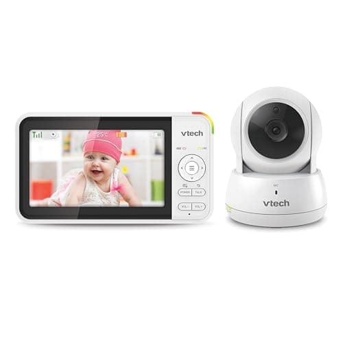 VTech VM924 Baby Monitor with Camera, Pan&Tilt,Video Baby Monitor with 5" LCD Screen,Up to 17 Hrs Battery Life,1.33x Zoom,Night Vision,300m Long Range,Soothing Sounds,2-Way Talk,Secured Transmission - Image 3