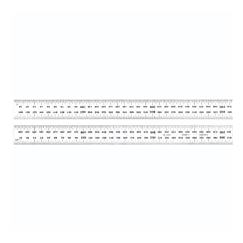 Starrett C635-500 500 mm Steel Ruler with Millimeter Graduations 500 mm Matt Chrome Plated 35°