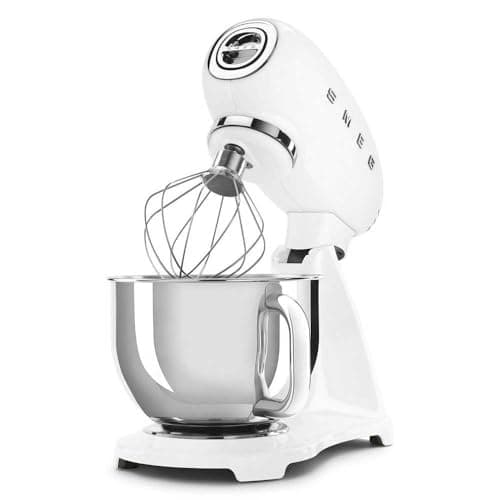 Smeg, SMF03WHEU Robot on Stand, 10 Speed Levels, Soft Start Function, Bowl 4.8 L, Safety Motor Lock, 3 Beaters, Hook and Lid Included, 800 W, White - Image 3