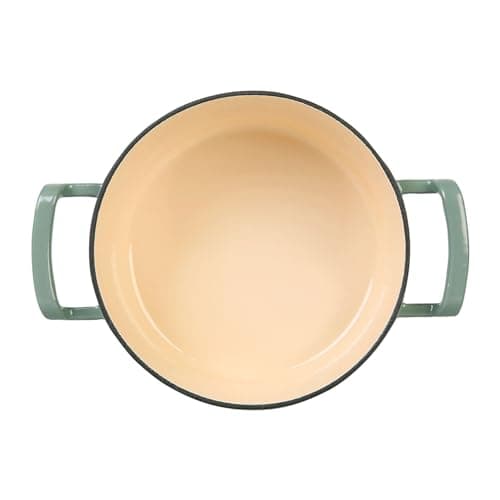 Sitram 715404 Sitrabella Casserole Dish Round Enamelled Cast Iron Diameter 20 cm - 2.5 Litres - Enamelled Exterior Sage Green Interior White - All Heat Sources Including Induction - Ideal Meal for 2-3 - Image 4