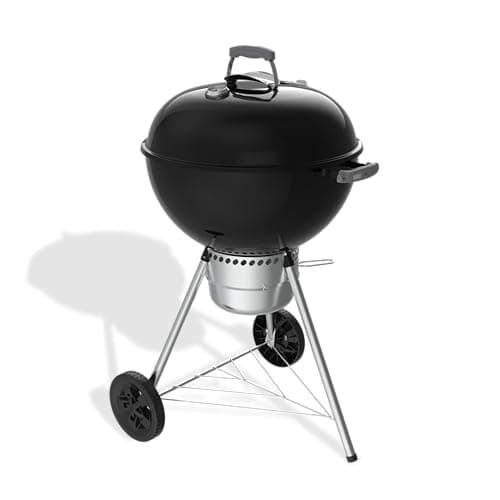 Weber Original Kettle Premium barbecue à charbon/couvercle et cuve en acier émaillé, grille 57 cm, système One-Touch de nettoyage, thermomètre intégré, trépied avec roulettes, noir - Image 4