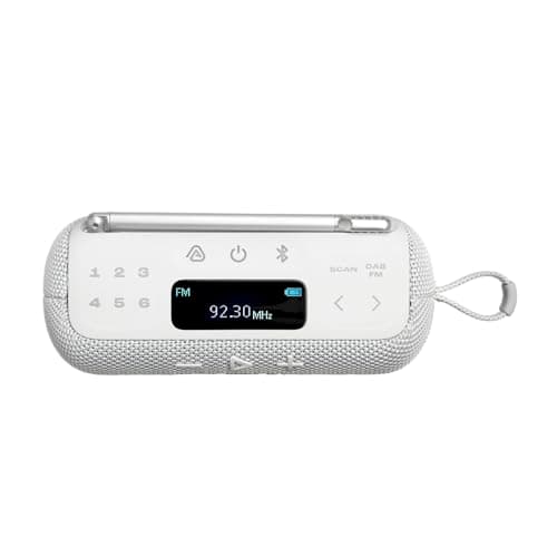 JBL Tuner 3 Portable Dab/Dab+/FM Radio with Bluetooth, 6 Presets, 15 Hours Battery Life, IP68 Waterproof, Auracast Multi-Speaker Connection, Compatible with JBL Portable App, White - Image 3