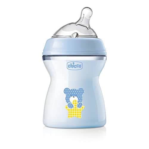 Chicco Natural Feeling Anti-Colic Bottle 2M Plus 250 ml with Silicone Teat - Medium Flow - Blue - Image 2